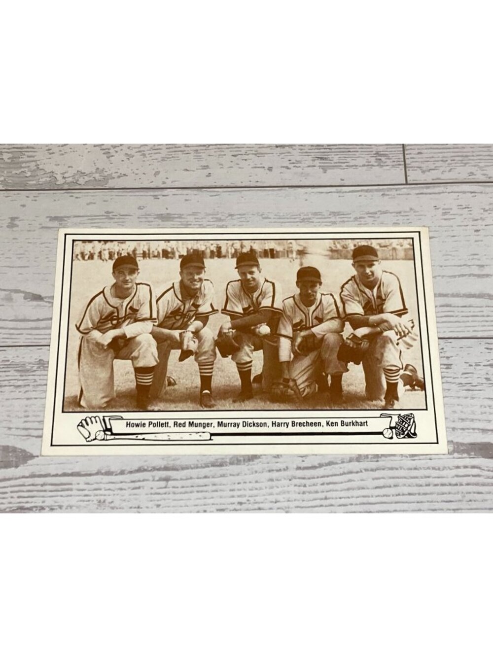 Playball TCMA Photo Postcard 1948 St. Louis Cardinals Baseball Vintage 1983